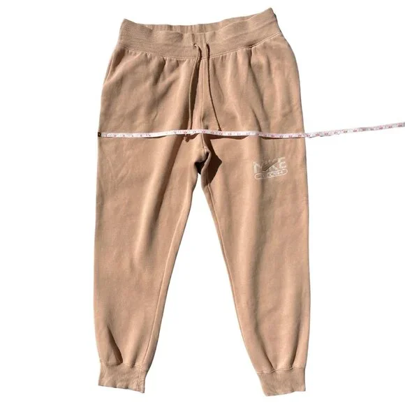 Nike Sweatpants Men's Size XL Tan Fleece Joggers Athletic Pants Swoosh Logo - Picture 7 of 14